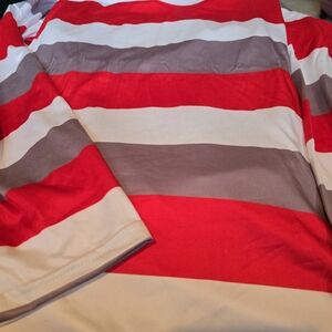 (4) Long Sleve Stripped Blouses Size(16-18)